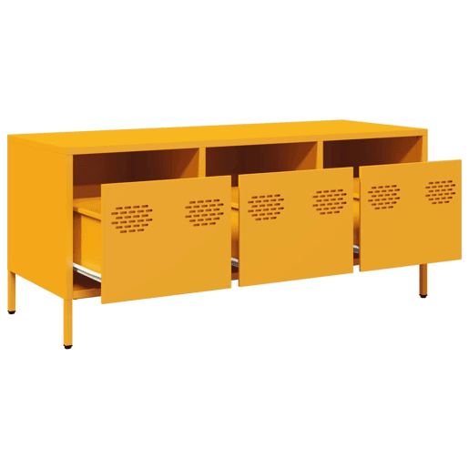 Móvel TV - Modulo de TV - Armário de TV 101,5x39x43,5 cm aço laminado a frio amarelo mostarda