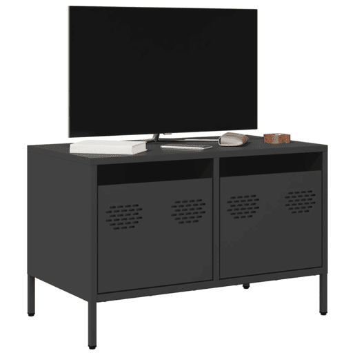 Móvel de TV - Modulo de TV - Armário de TV 68x39x43,5 cm aço laminado a frio preto Móvel de TV - Modulo de TV - Armário de TV 68x39x43,5 cm aço laminado a frio preto