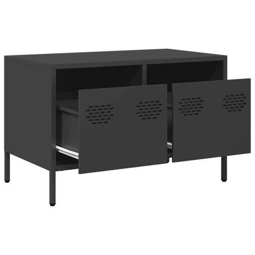 Móvel de TV - Modulo de TV - Armário de TV 68x39x43,5 cm aço laminado a frio preto Móvel de TV - Modulo de TV - Armário de TV 68x39x43,5 cm aço laminado a frio preto