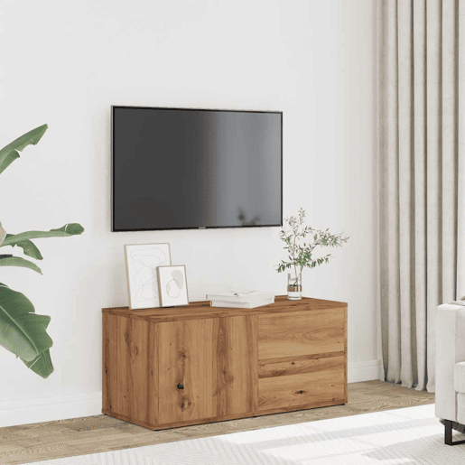 Móvel TV - Modulo de TV - Armário de TV 80x34x35,5 cm derivados de madeira carvalho artisiano