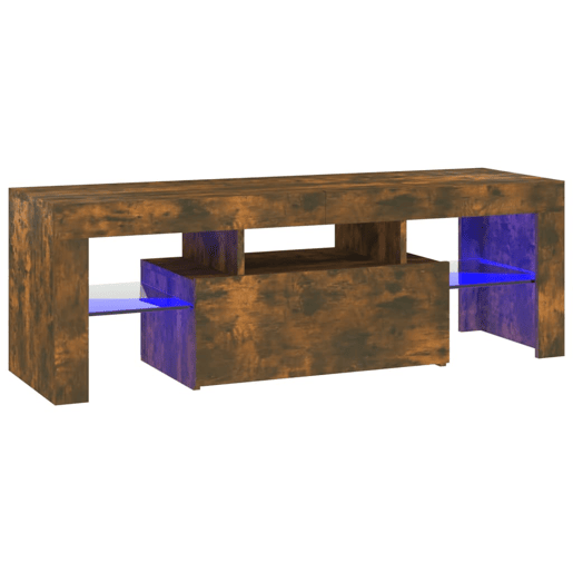 Móvel de TV - Modulo de TV - Armário de TV com luzes LED 120x35x40 cm carvalho fumado