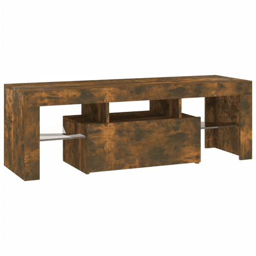 Móvel de TV - Modulo de TV - Armário de TV com luzes LED 120x35x40 cm carvalho fumado