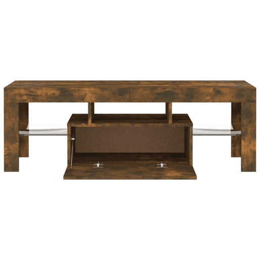 Móvel de TV - Modulo de TV - Armário de TV com luzes LED 120x35x40 cm carvalho fumado