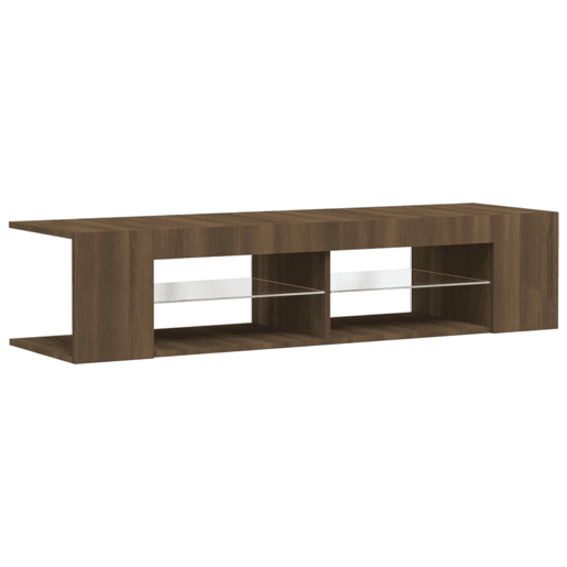 Móvel de TV - Modulo de TV - Armário de TV com luzes LED 135x39x30 cm cor carvalho castanho