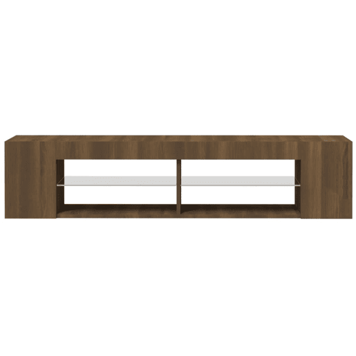 Móvel de TV - Modulo de TV - Armário de TV com luzes LED 135x39x30 cm cor carvalho castanho