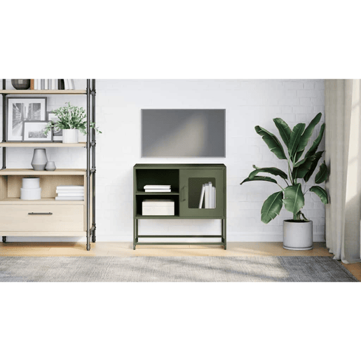 Móvel de TV - Modulo de TV - Armário de TV 68x39x60,5 cm aço verde azeitona