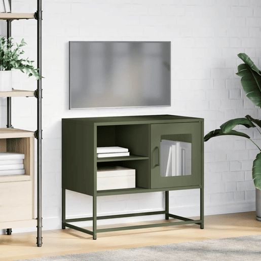 Móvel de TV - Modulo de TV - Armário de TV 68x39x60,5 cm aço verde azeitona