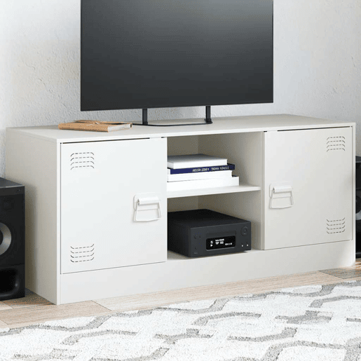 Móvel de TV - Modulo de TV - Armário de TV 99x39x44 cm aço branco