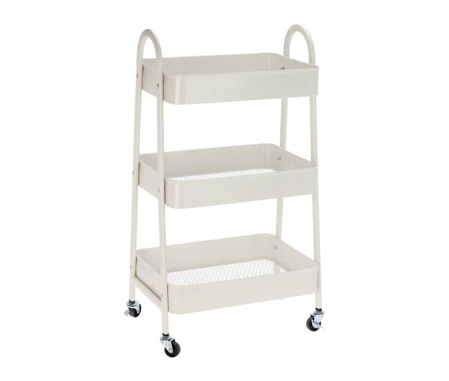 Well home carro de cocina blanco con 3 cestas y ruedas h.79,5cm