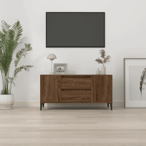 Móvel p TV, Armário de TV 102x44,5x50 cm derivados madeira carvalho castanho