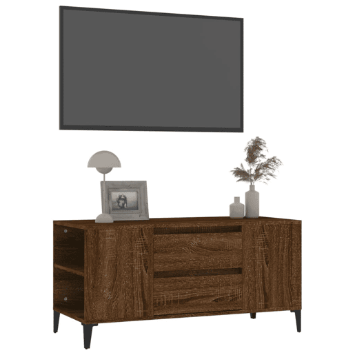 Móvel p TV, Armário de TV 102x44,5x50 cm derivados madeira carvalho castanho