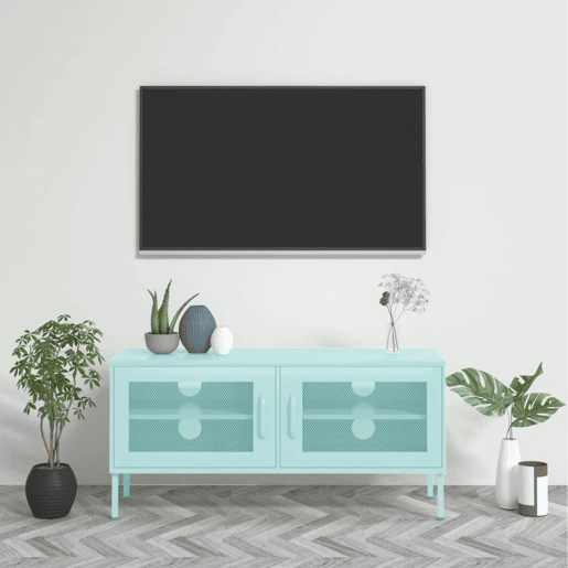 Móvel de TV - Modulo de TV - Armário de TV aço 105x35x50 cm verde-hortelã