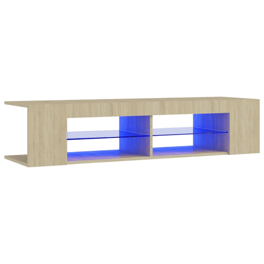 Móvel de TV - Modulo de TV - Armário de TV com luzes LED 135x39x30 cm carvalho sonoma