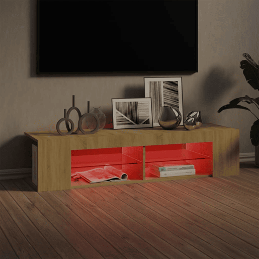 Móvel de TV - Modulo de TV - Armário de TV com luzes LED 135x39x30 cm carvalho sonoma