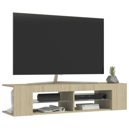 Móvel de TV - Modulo de TV - Armário de TV com luzes LED 135x39x30 cm carvalho sonoma