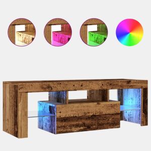 Móvel de TV - Modulo de TV - Armário de TV com luzes LED derivados de madeira madeira velha