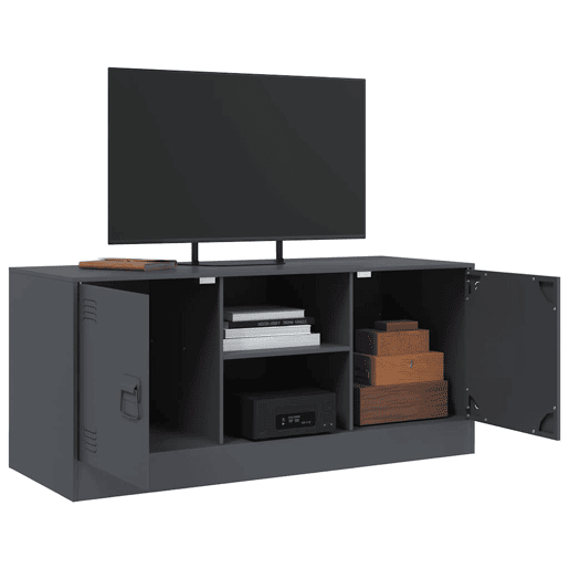 Móvel de TV - Modulo de TV - Armário de TV 99x39x44 cm aço antracite