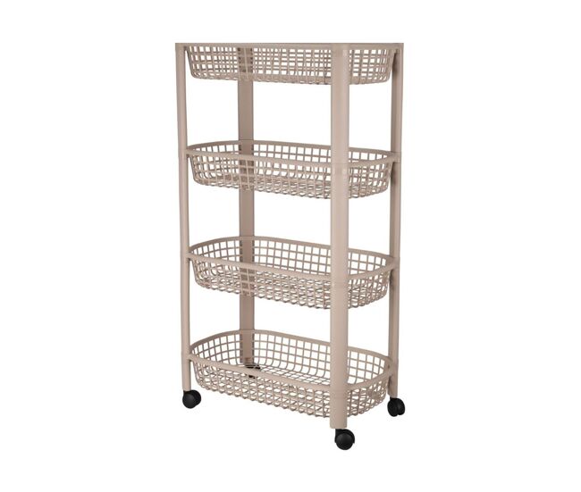 Well home carro de cocina con 4 ruedas color beige