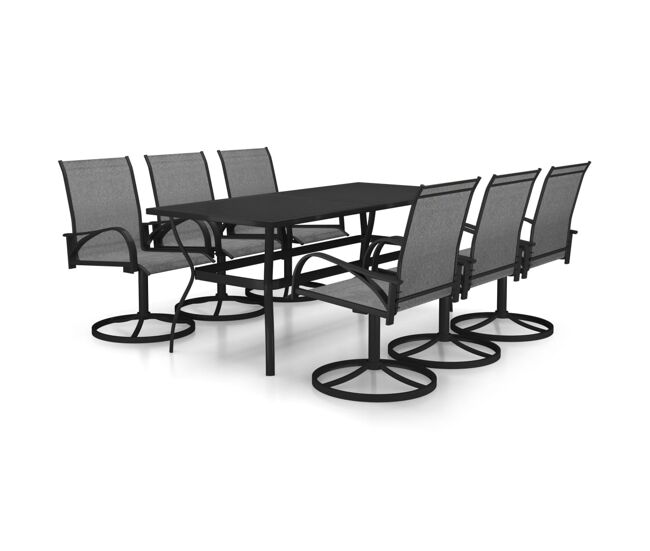 Juego de comedor de jardín 7 piezas textilene y acero