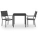 Juego de comedor para jardín 3 piezas acero Juego de comedor para jardín 3 piezas acero Negro