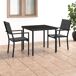 Juego de comedor para jardín 3 piezas acero Juego de comedor para jardín 3 piezas acero Negro