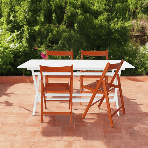 WELL HOME - Pack 4 Cadeiras BAS em madeira de faia, acabamento laranja