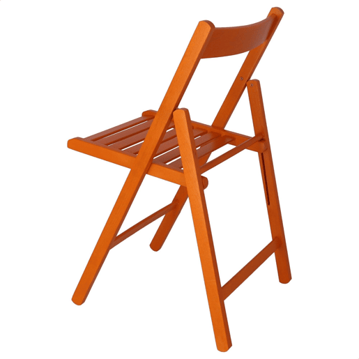 WELL HOME - Pack 4 Cadeiras BAS em madeira de faia, acabamento laranja