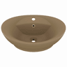 Lavatório - Lavabo - Pia de banheiro luxuoso oval 58,5x39 cm cerâmica creme mate