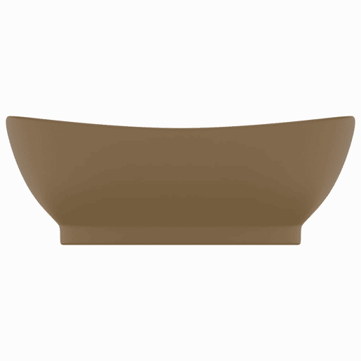 Lavatório - Lavabo - Pia de banheiro luxuoso oval 58,5x39 cm cerâmica creme mate