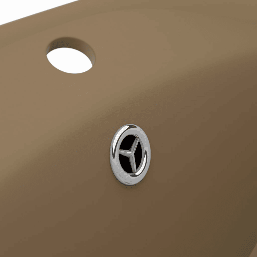 Lavatório - Lavabo - Pia de banheiro luxuoso oval 58,5x39 cm cerâmica creme mate