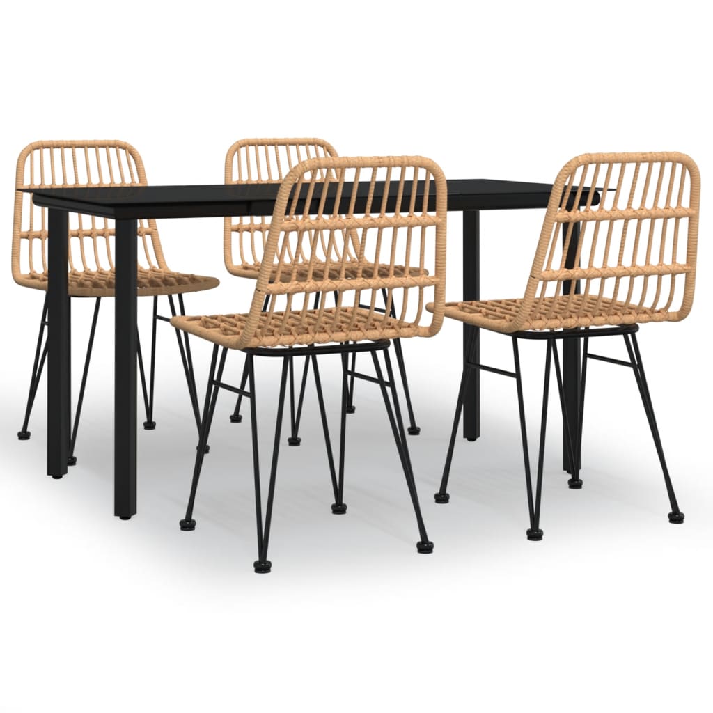 juego de comedor de jardin 5 piezas ratan sintetico