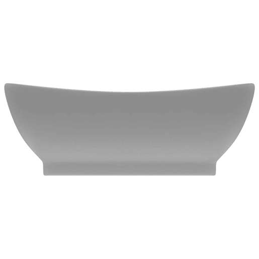 Lavatório - Lavabo - Pia de banheiro luxuoso oval 58,5x39 cm cerâmica cinza-claro mate