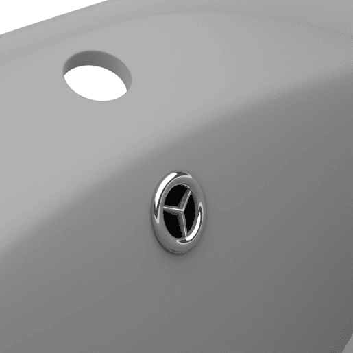 Lavatório - Lavabo - Pia de banheiro luxuoso oval 58,5x39 cm cerâmica cinza-claro mate