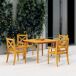 Juego de comedor de jardín 5 piezas madera maciza de acacia Juego de comedor de jardín 5 piezas madera maciza de acacia Marrón