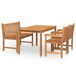 Juego de comedor de jardín 4 piezas madera maciza de teca Juego de comedor de jardín 4 piezas madera maciza de teca Marrón