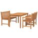Juego de comedor de jardín 4 piezas madera maciza de teca Juego de comedor de jardín 4 piezas madera maciza de teca Marrón