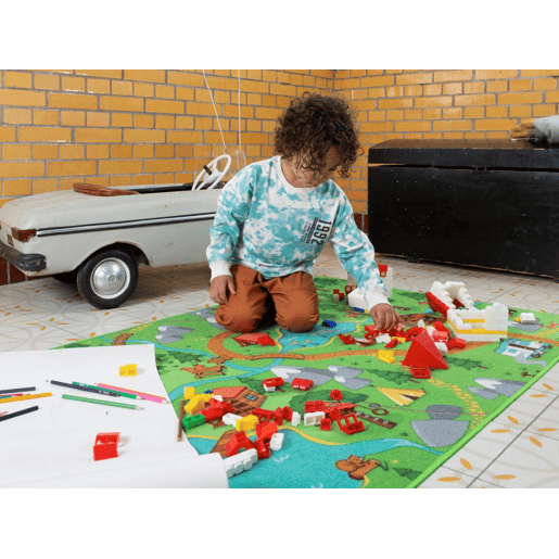 Tapete infantil AMBIHOME WILD LIFE - antiderrapante, 95x133cm