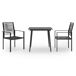 Juego de comedor para jardín 3 piezas Juego de comedor para jardín 3 piezas Negro