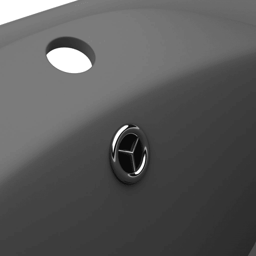 Lavatório - Lavabo - Pia de banheiro luxuoso oval 58,5x39 cm cerâmica cinza-escuro mate