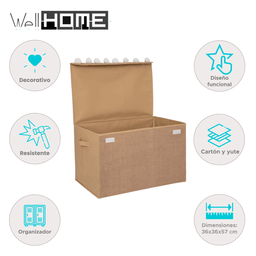 WELL HOME - Baú infantil com pompons
