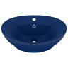 Lavatório - Lavabo - Pia de banheiro luxuoso oval 58,5x39 cm cerâmica azul-escuro mate