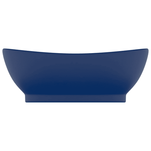 Lavatório - Lavabo - Pia de banheiro luxuoso oval 58,5x39 cm cerâmica azul-escuro mate