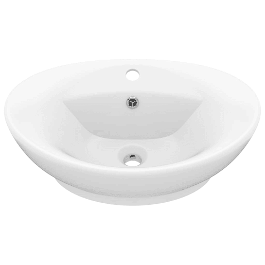 Lavatório - Lavabo - Pia de banheiro luxuoso oval 58,5x39 cm cerâmica branco mate