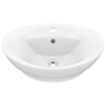 Lavatório - Lavabo - Pia de banheiro luxuoso oval 58,5x39 cm cerâmica branco mate