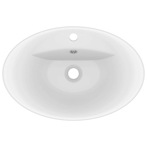 Lavatório - Lavabo - Pia de banheiro luxuoso oval 58,5x39 cm cerâmica branco mate
