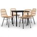 Juego de comedor de jardín 5 piezas ratán sintético Juego de comedor de jardín 5 piezas ratán sintético Marrón
