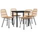 Juego de comedor de jardín 5 piezas ratán sintético Juego de comedor de jardín 5 piezas ratán sintético Marrón