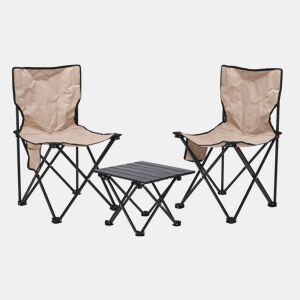 Conjunto de Campismo Well Home com 2 Cadeiras e 1 Mesa Dobrável