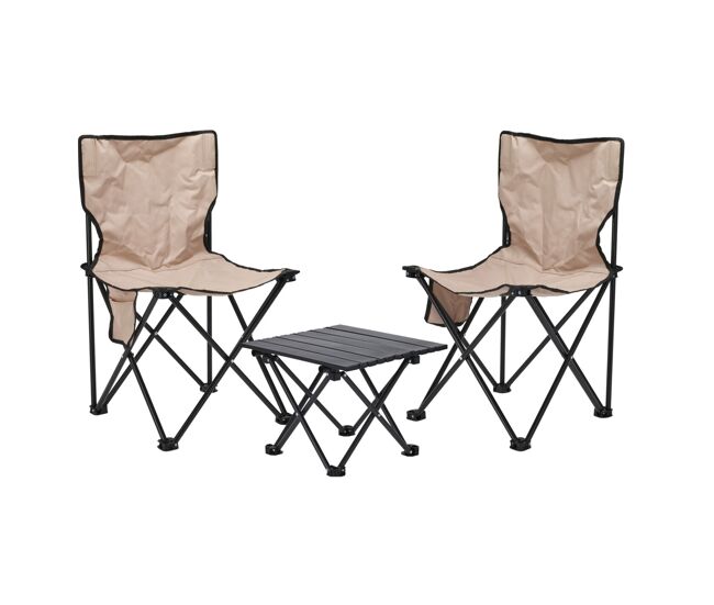 Well home set de camping con 2 sillas y 1 mesa plegable