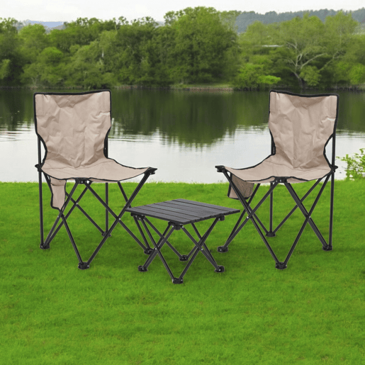 Conjunto de Campismo Well Home com 2 Cadeiras e 1 Mesa Dobrável